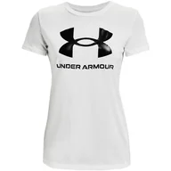 Koszulki sportowe damskie - Koszulka damska Under Armour Live Sportstyle Graphic biała - miniaturka - grafika 1