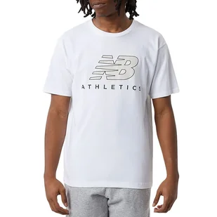 Koszulka New Balance MT23503WT - biała - Koszulki sportowe męskie - miniaturka - grafika 1