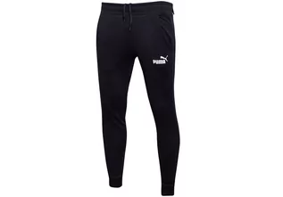 Spodnie męskie - PUMA  SPODNIE MĘSKIE DRESOWE BAWEŁNIANE ESS SLIM PANTS FL BLACK 586748 01 - Rozmiar: M - grafika 1