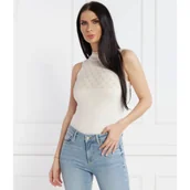 Koszulki i topy damskie - GUESS Top SL RN LISE 4G SWTR | Slim Fit - miniaturka - grafika 1