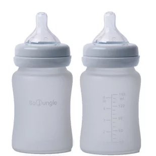 BO Jungle BO JUNGLE Butelka szklana B-Thermo 150 ml Grey - Butelki dla niemowląt - miniaturka - grafika 1