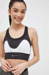 adidas Performance biustonosz sportowy Marimekko kolor czarny wzorzysty - Bielizna sportowa damska - miniaturka - grafika 1