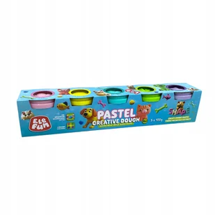 Elefun Creative Dough Kreatywna masa plastyczna PASTEL 5kol. x 100g - Masy plastyczne Elefun Creative Dough Kreatywna masa plastyczna PASTEL 5kol. x 100g - Masy plastyczne - miniaturka - grafika 1