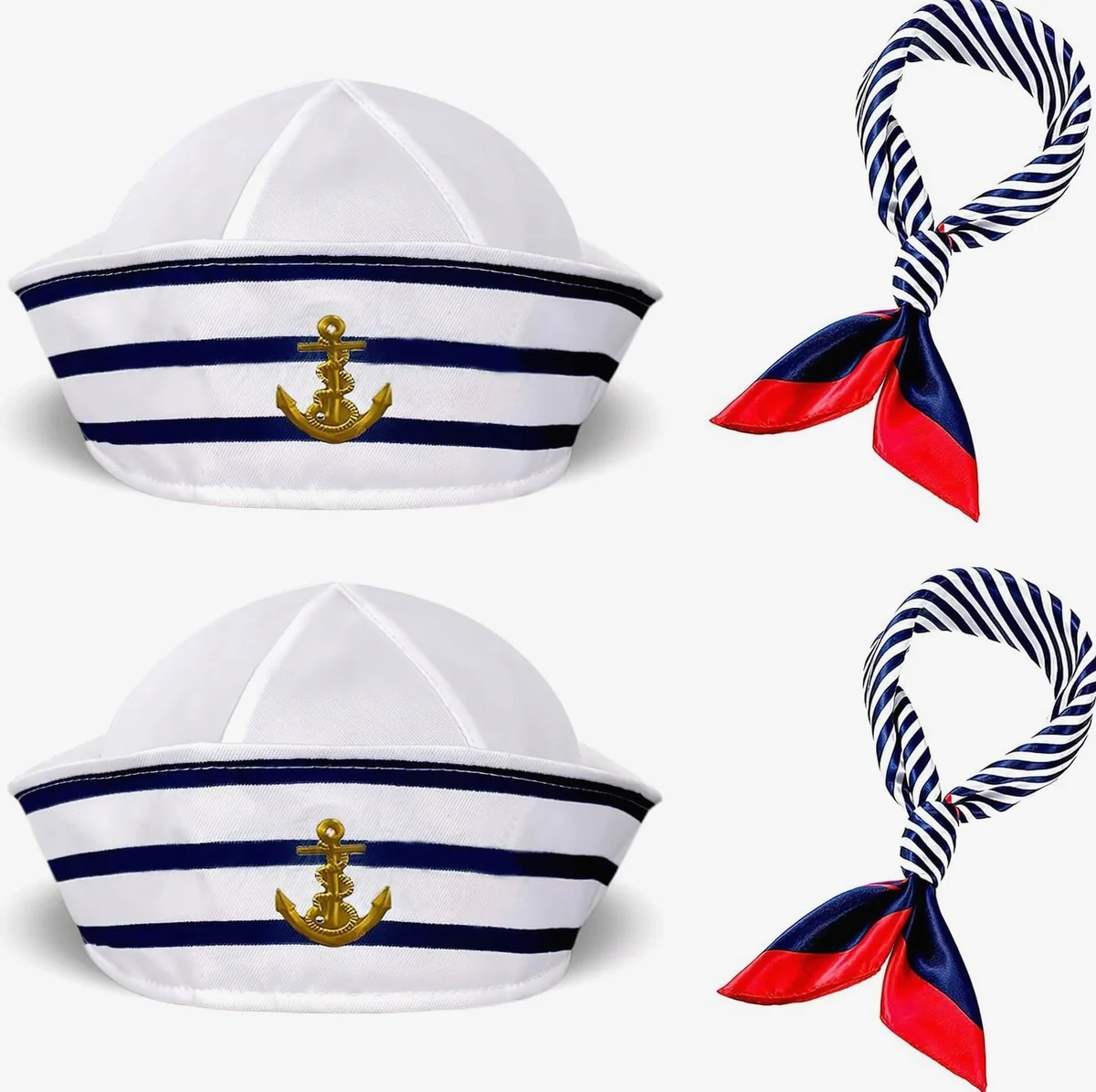 MARYNARZA ZESTAW KAPITANA CZAPKA SZALIK AKCESORIA UNISEX PRZEBRANIE KOBIET