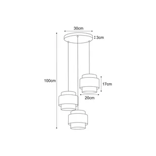 Potrójna lampa wisząca z abażurami, do salonu K-5232 z serii GATO - Lampy sufitowe Potrójna lampa wisząca z abażurami, do salonu K-5232 z serii GATO - Lampy sufitowe - miniaturka - grafika 2