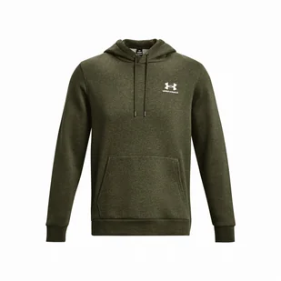 Męska bluza Under Armour Essential Fleece Hoodie Rozmiar: M / Kolor: zielony/biały - Bluzy sportowe męskie - miniaturka - grafika 1