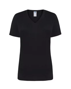 T-shirt Damski czarny dekolt w serek roz. XXL - Odzież robocza - miniaturka - grafika 1
