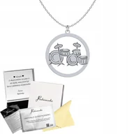 Naszyjniki - Naszyjnik Srebrny Perkusja Srebro 925 Prezent Biżuteria GRAWER GRATIS - miniaturka - grafika 1