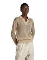 Swetry damskie - G-STAR RAW Damski sweter z dzianiny Core Polo, beżowy/khaki (Westpoint Khaki D140-c531), M - miniaturka - grafika 1
