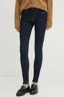 Spodnie damskie - Pepe Jeans jeansy SKINNY JEANS MW REGENT damskie kolor granatowy PL204728BC1 - miniaturka - grafika 1