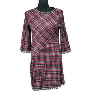 Desigual Sukienka do Kolana Stylowa Wygodna Czerwono Czarna w Kratkę M - Sukienki - miniaturka - grafika 1