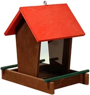Klatki i wyposażenie dla ptaków - dobar Dobar Futterspender Vogelhaus Aus Holz Für Wildvögel, 16 X 20 X 21 Cm, Rot / Braun / Grün - miniaturka - grafika 1