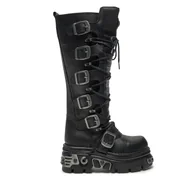 Glany damskie - Glany NEW ROCK M-272-S1 Czarny - miniaturka - grafika 1