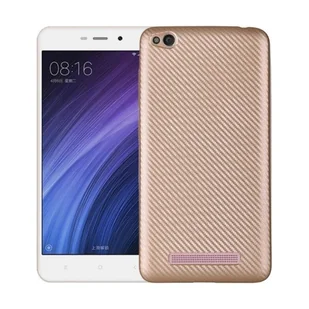 NoName Etui Carbon Fiber Xiaomi Redmi 4A złoty/gold - Etui i futerały do telefonów - miniaturka - grafika 1