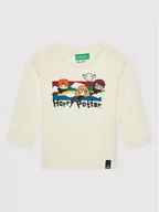 Bluzy dla chłopców - Benetton United Colors Of Bluzka 3VR5C100N Beżowy Regular Fit - miniaturka - grafika 1