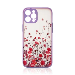 Etui na telefon komórkowy "Flower" kompatybilne z iPhone 13 Pro Max fioletowy - Etui i futerały do telefonów - miniaturka - grafika 1