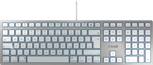 CHERRY KC 6000 SLIM FOR MAC klawiatura Biuro USB AZERTY Francuski Srebrny JK-1610FR-1 JK-1610FR-1 - Klawiatury - miniaturka - grafika 1