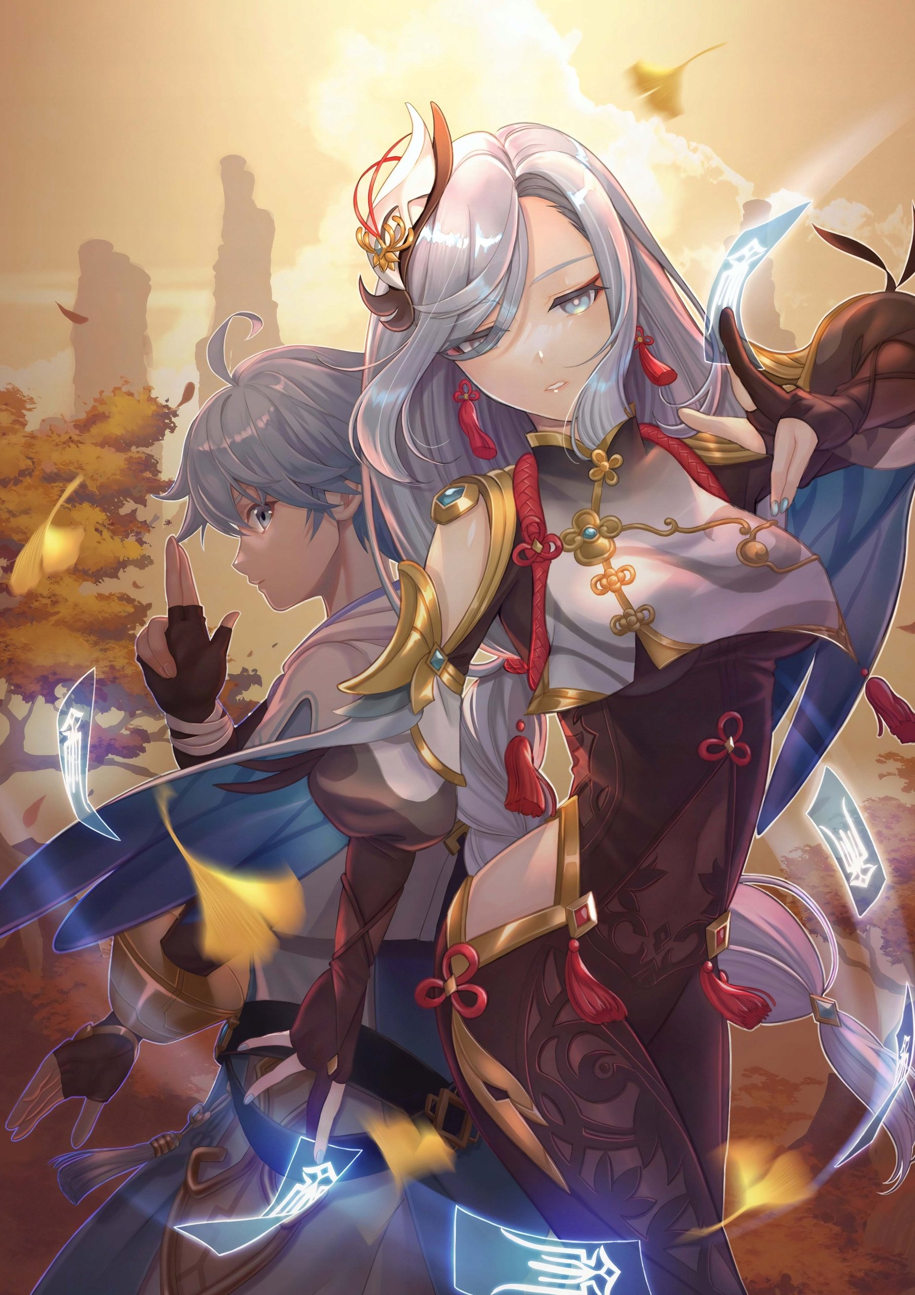Plakat A3 Genshin Impact Anime Gra Chongyun Shenhe