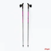 Kije trekkingowe - Kije Nordic Walking Fizan Runner 40% Carbon Pink - miniaturka - grafika 1