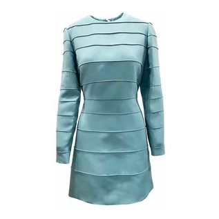 Sukienki - Valentino, Long Sleeves Dress Zielony, female, - grafika 1
