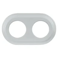 Klawisze i ramki - Ramka podwójna ceramiczna, VINTAGE, biała - miniaturka - grafika 1