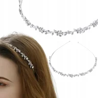 Ozdoby do włosów - Opaska Ślubna Do Włosów Delikatna Diadem Ślubny Ozdoba Diadem Tiara Listki - miniaturka - grafika 1