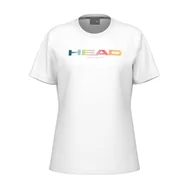 Koszulki i topy damskie - HEAD Rainbow T-shirt damski, biały - miniaturka - grafika 1