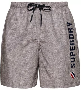 Kąpielówki męskie - Superdry Szorty kąpielowe w kolorze szarym - grafika 1