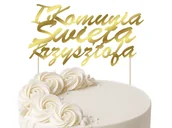 Dekoracje sali - Topper na tort personalizowany I Komunia Święta - 1 szt. - miniaturka - grafika 1
