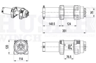 BARHUSA Wyciągarka z liną syntetyczną (uźwig: 3000 lb /  1361 kg, długość liny: 12m) 51980042 - Wciągarki - miniaturka - grafika 2