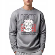 Bluzy męskie - BLUZA MĘSKA Szara Dresowa Prezent Urodziny Dla Fana NARUTO Anime Wzory - L - miniaturka - grafika 1