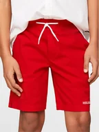 Spodenki damskie - Tommy Hilfiger Szorty materiałowe Pull On Monotype KB0KB08948 Czerwony Regular Fit - miniaturka - grafika 1