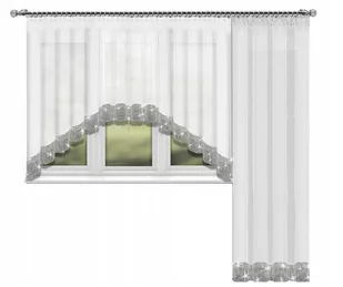 Zestaw Firan KATANIA Cyrkonie+Balkonowa 445x250 3m - Firany - miniaturka - grafika 1