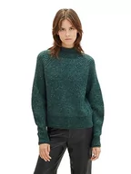 Swetry damskie - TOM TAILOR Denim Sweter damski, 10592 - Midnight Forest Green Mélange, XXL - miniaturka - grafika 1