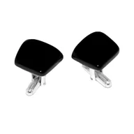 Spinki do mankietów i krawatów - Spinki do mankietów Onyks trapez (S089) Srebro [925] - miniaturka - grafika 1