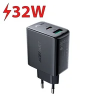 Ładowarki do telefonów - Acefast ładowarka sieciowa USB Typ C / USB 32W, PPS, PD, QC 3.0, AFC, FCP czarny (A5 black) A5 black - miniaturka - grafika 1