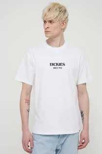 Koszulki męskie - Dickies t-shirt bawełniany MAX MEADOWS TEE SS męski kolor biały z nadrukiem DK0A4YRL - grafika 1