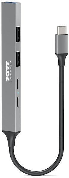 Port Designs 900163 huby i koncentratory USB Type-C 5000 Mbit/s Srebrny