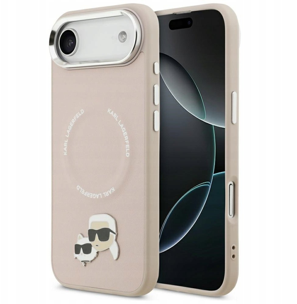 Karl Lagerfeld Karl & Choupette Pins MagSafe Case for iPhone Air Pink