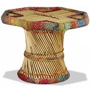 Ławy i stoliki kawowe - vidaXL Stolik kawowy z detalami w stylu chindi, bambus, wielokolorowy - miniaturka - grafika 1