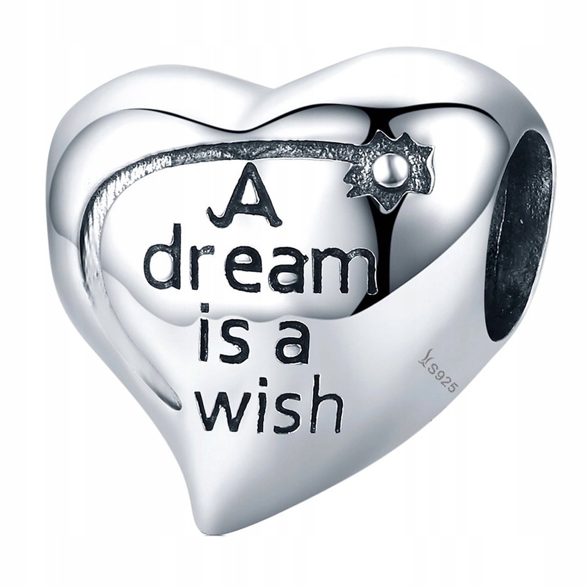 Charms Srebrny A Dream is a Wish Marzenie Życzenie Serduszko SREBRO 925