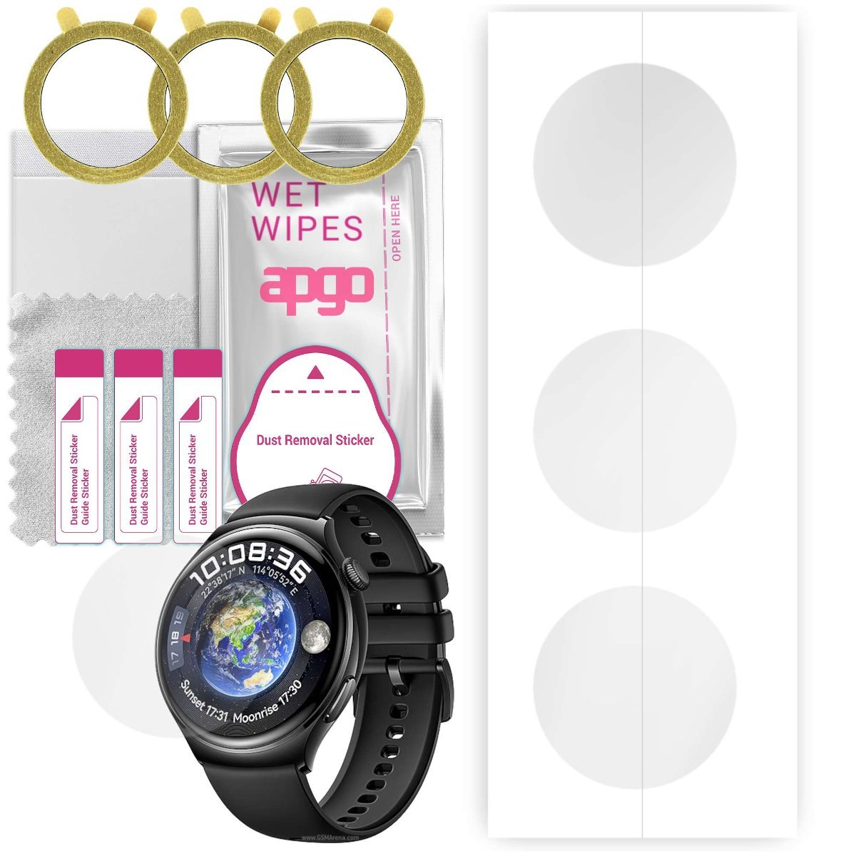 3x Folia hydrożelowa do Huawei Watch 4 - apgo Smartwatch Hydrogel Protection Ochrona na ekran smartwatcha