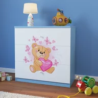 Komody dla dzieci - KocotKids Komoda do pokoju dziecięcego, babydreams, miś z motylkami, 81 cm, niebieska - miniaturka - grafika 1