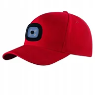 Czapki i chusty sportowe męskie - Czapka z daszkiem z latarką Led z lampką Czołową LED Ładowanie USB czerwona - miniaturka - grafika 1