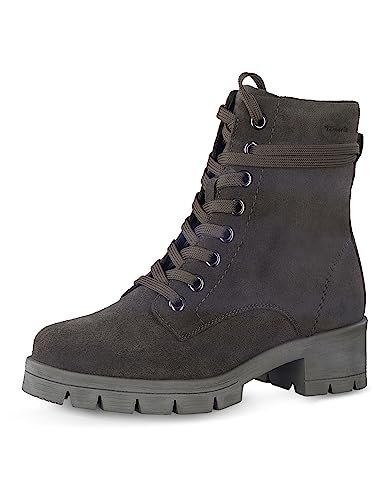 Tamaris Damskie 8-85212-41 skórzane Comfort Fit wymienna wkładka, klasyczne buty na co dzień, botki, antracytowe, szerokość 36 EU, antracytowy, 36 EU Weit