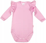 Body dla niemowląt - Body długi rękaw z falbanką RÓŻ JAGODOWY r 92 KLEKLE - miniaturka - grafika 1