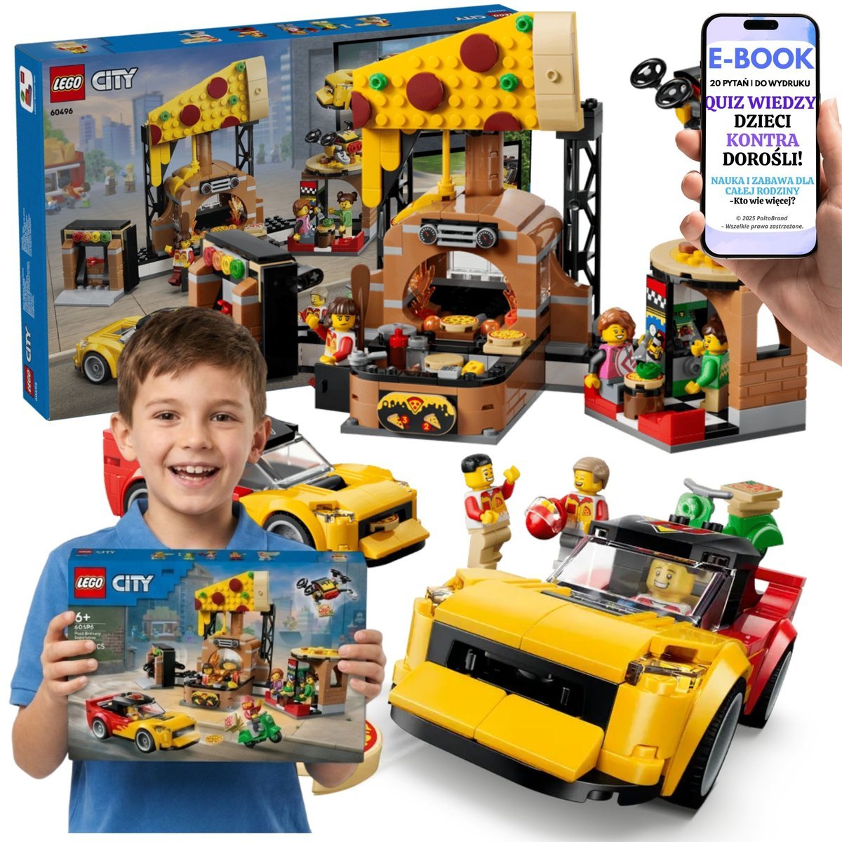 LEGO Restauracja Pizzeria Dostawa Pizza City (60496) + E-BOOK-2