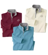 Bluzy męskie - Zestaw 3 swetrów z mikropolaru Outdoor Mężczyzna Atlas For Men - Kolor : Niebieski - Rozmiar : 4XL - miniaturka - grafika 1