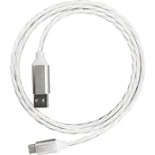 Listwy zasilające - Kabel USB - USB-C PLATINET 1m 2A LED biały (45740) - miniaturka - grafika 1