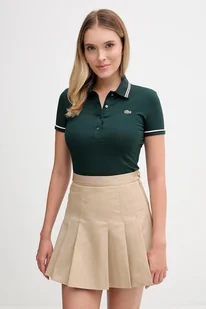 Lacoste polo damski kolor zielony DF5284 - Koszulki i topy damskie - miniaturka - grafika 1